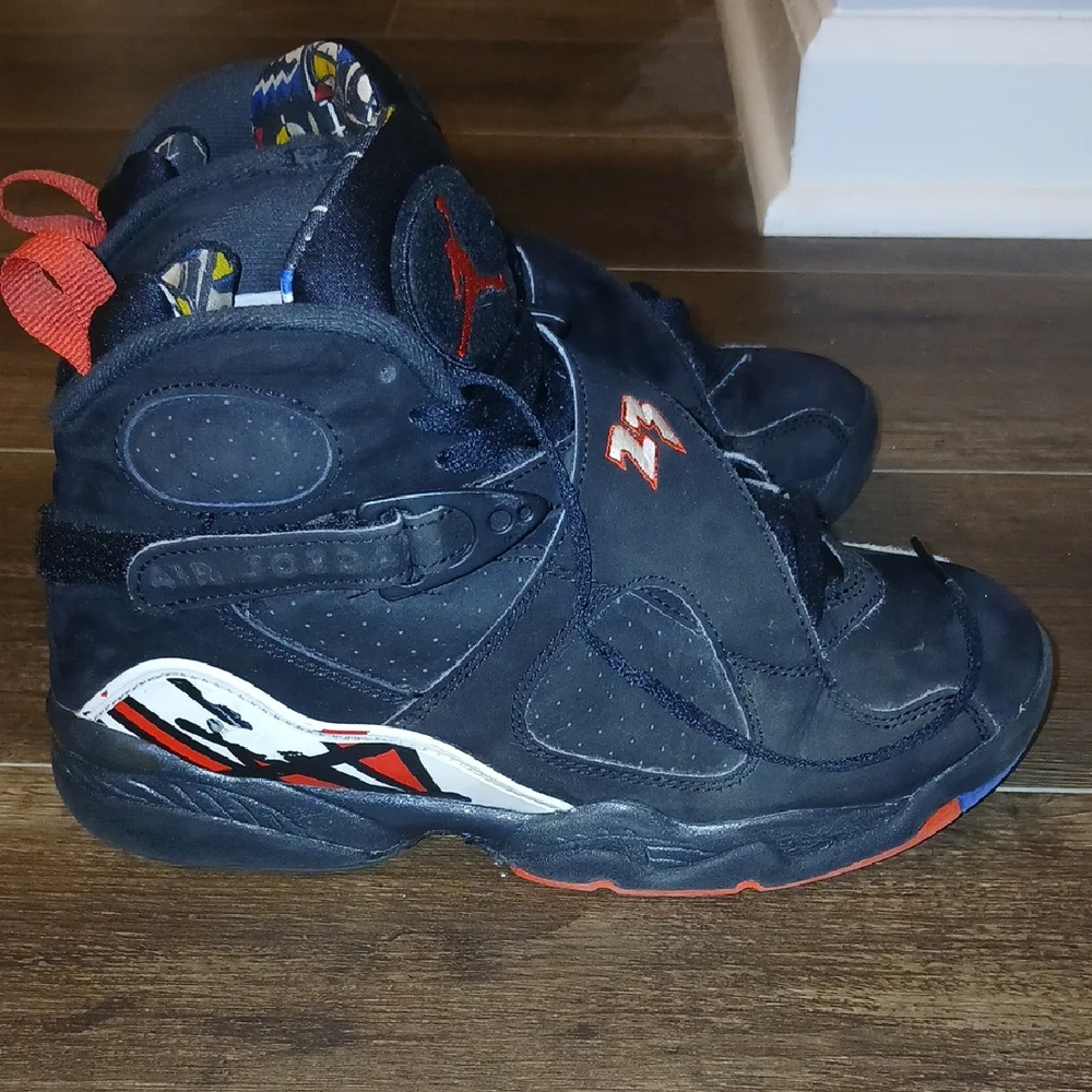 Nike Air Jordan VIII Retro 8 Playoffs 2013 Black And Red  Size 5Y - Picture 5 of 9